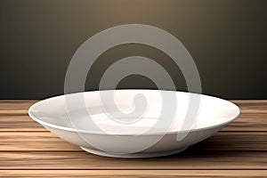 Empty realistic white bowl plate. Generative AI