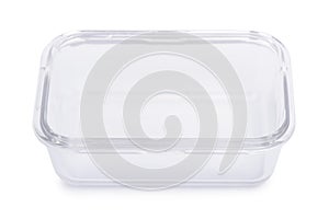 Empty rectangular glass container