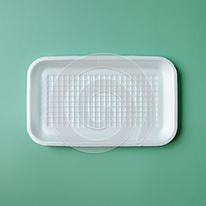 Empty rectangular styrofoam food tray