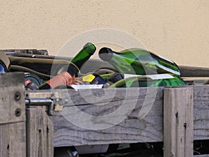 Empty vine bottles