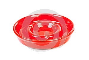 Empty red ashtray