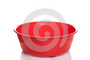 empty red basin on white isolated background