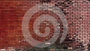 Empty red brick wall texture. Pattern background