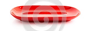 empty red plate isolated on a white