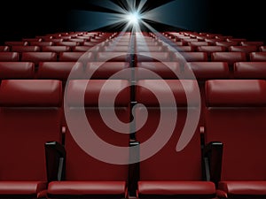 Empty red seats in cinema