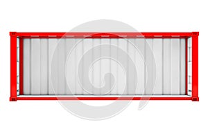 Empty Red Shipping Container with Removed Side Wall. 3d Rendering