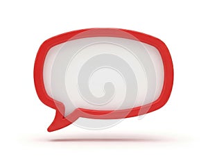 Empty red speech bubble icon with white background and subtle shadow
