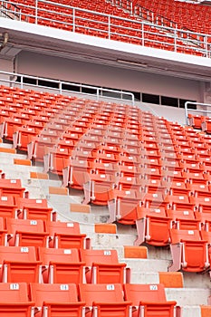 Empty red stadium seats