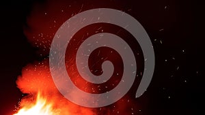 Empty Red Studio Room Background with Spotlight Gradient for Product