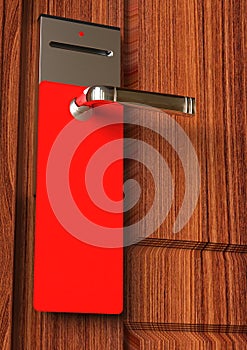 Empty Red tag on door handle