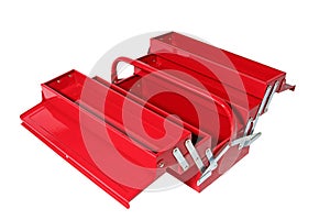 Empty red toolbox