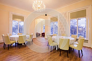 Empty restaurant. Table in Italian restaurant
