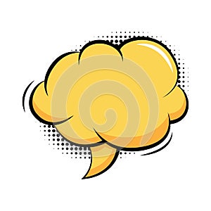 Empty retro comic cloud speech bubbles in pop art style