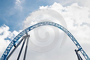 Empty ride roller coaster in amusement park