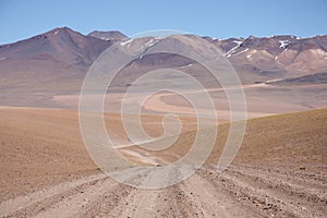 Empty road in Atacama Desert in Bolivia