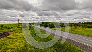 An empty road from a bird's eye view