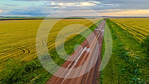 An empty road from a bird's eye view