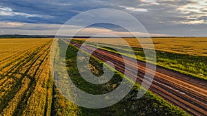 An empty road from a bird's eye view