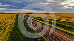 An empty road from a bird's eye view