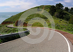 Empty Road on the California Coast