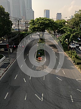 empty road in the city