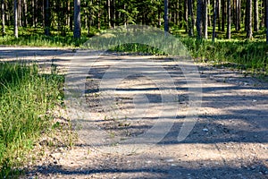 empty road in the countryside in summer