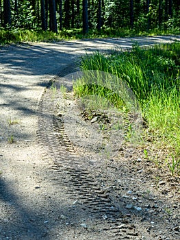 empty road in the countryside in summer