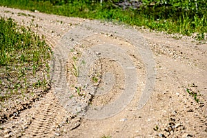 empty road in the countryside in summer