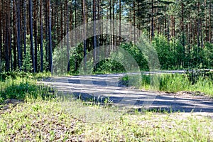 empty road in the countryside in summer