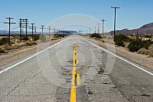 Empty road through the desert