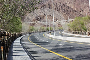 Empty road in dibba Sharjah United Arab Emirates