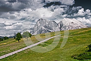 Empty road in the Italian Alps