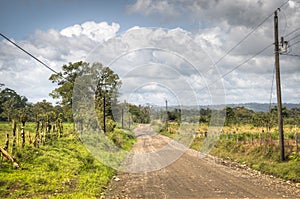 Empty road between La Fortuna and La Guaria, Costa Rica