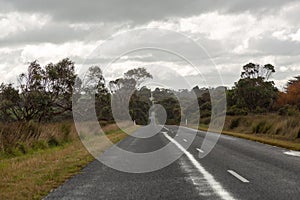 Empty road leading to Melbourne, Victoria, Australia