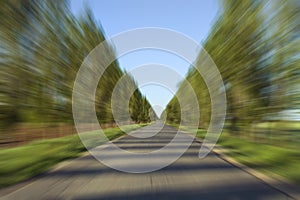 Empty road with motion blur