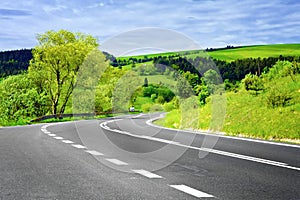 Empty Road in Rural Landscape