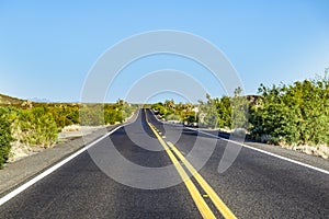 Empty road in scenic sunset