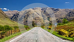 Empty road in Scottish country