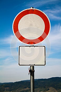 Empty road signboard for your sign, concept photo photo