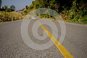 Empty road with slight motion blur