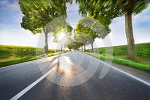 Empty road with slight motion blur photo