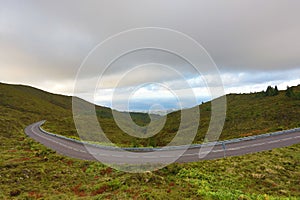 Empty roads in the countryside - Azores - Portugal photo