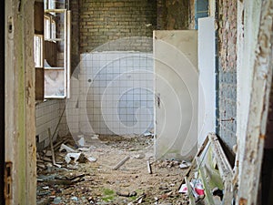 Empty room in an abandoned building