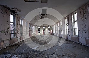 Empty room in abandoned hospital