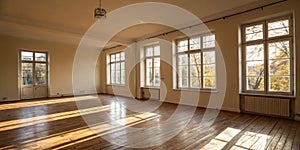 Empty room with sunlight