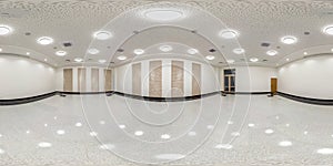 Empty room with with blinds on panoramic windows. full seamless spherical hdri panorama 360 in interior large room for conference