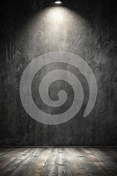 Empty Room with Chalkboard or Cement Plaster Wall and Floor Texture