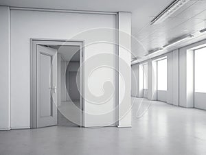 Empty room with a door open