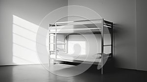 Moody Shadows: A Modern Bunk Bed In White photo