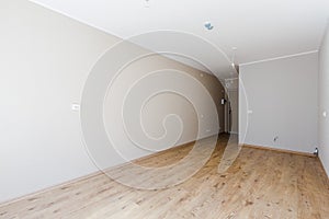 Empty room with finishing without furniture in a new house